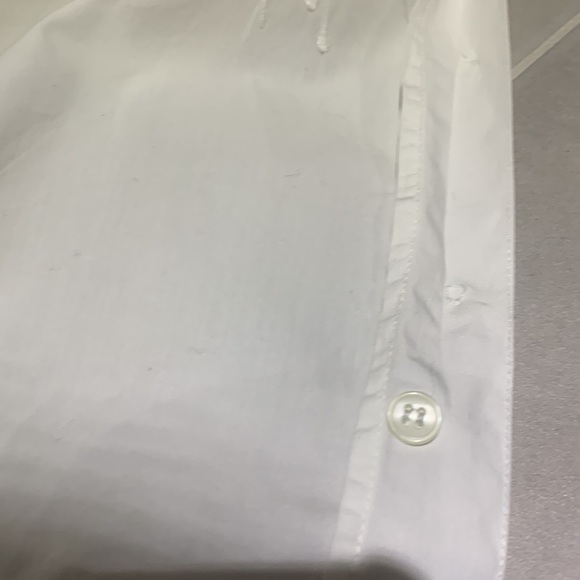 VTG 90’ 💯% COTTON EMBROIDERED BUTTONS DOWN WHITE SHIRT - Picture 8 of 9